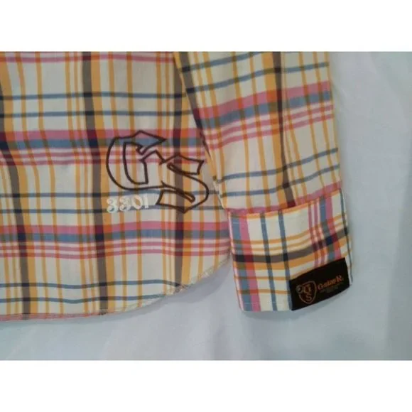 G-Star Raw Mens Long Sleeve Shirt with Pearl Snap Buttons and Large Logo - Sz L - Picture 6 of 10